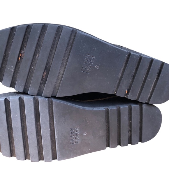 Eileen Fisher EDDY PATENT LEATHER PLATFORM black OXFORD size 6 nwot - Picture 6 of 13